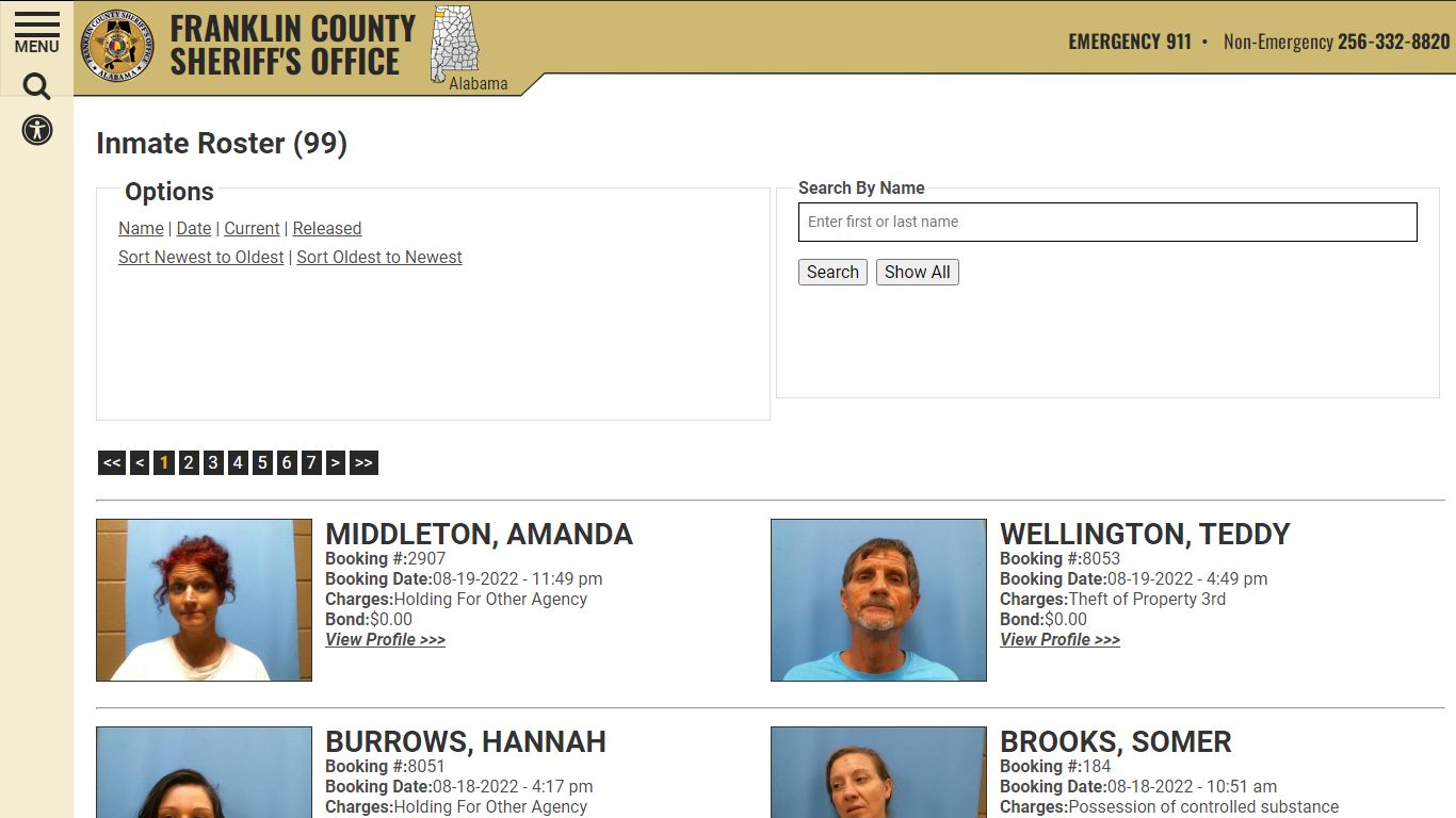 Inmate Roster - Franklin County AL Sheriff's Office